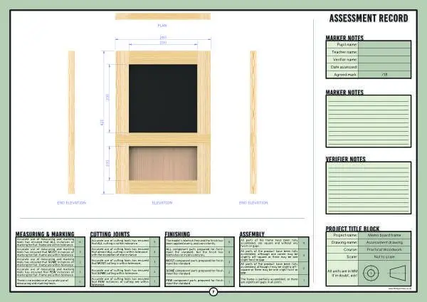 Preview of the N5 Woodwork assessment memo board sheet