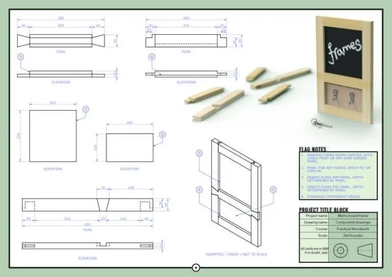 Preview of the N5 Woodwork drawing memo board sheet