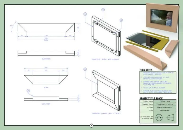 Preview of the N5 Woodwork drawing photo frame sheet
