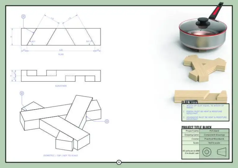 Preview of the N5 Woodwork drawing pot stand sheet