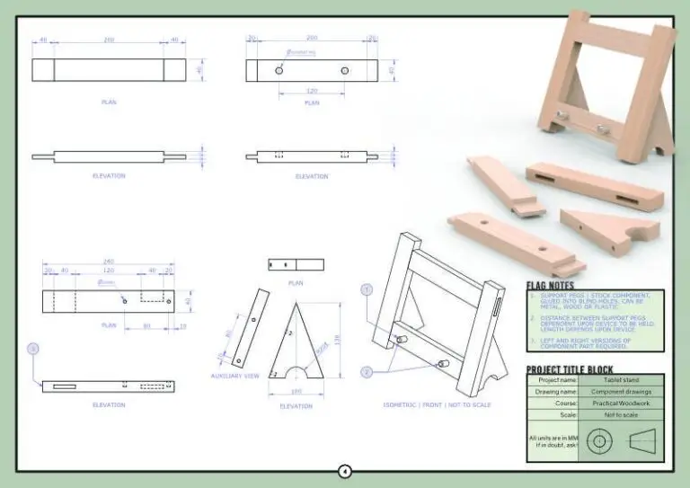 Preview of the N5 Woodwork drawing tablet stand sheet